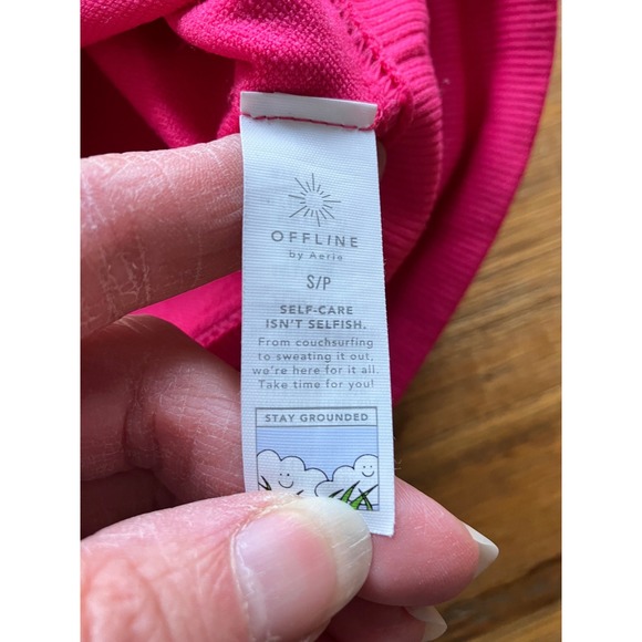 Offline By Aerie Seamless Cropped Athletic Stretch Tee Pink Small - Picture 5 of 7